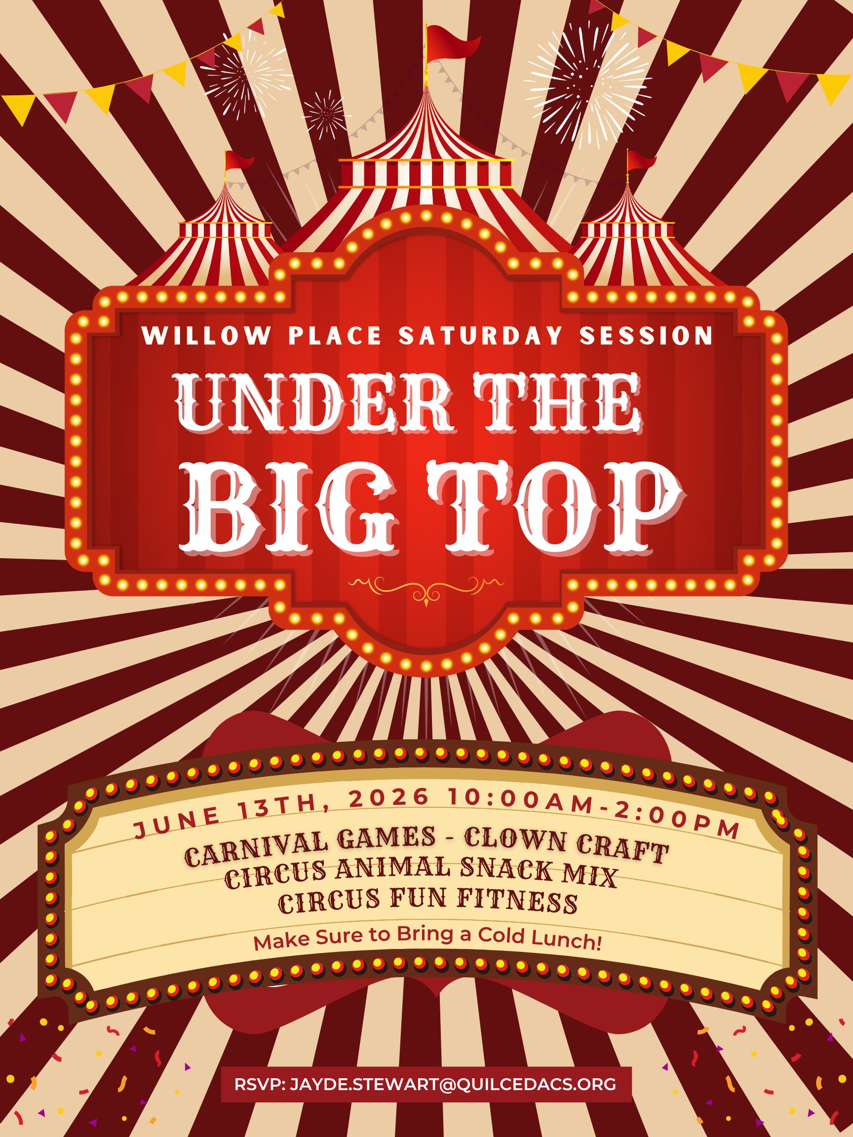 Red White and Gold Simple Circus Carnival Poster